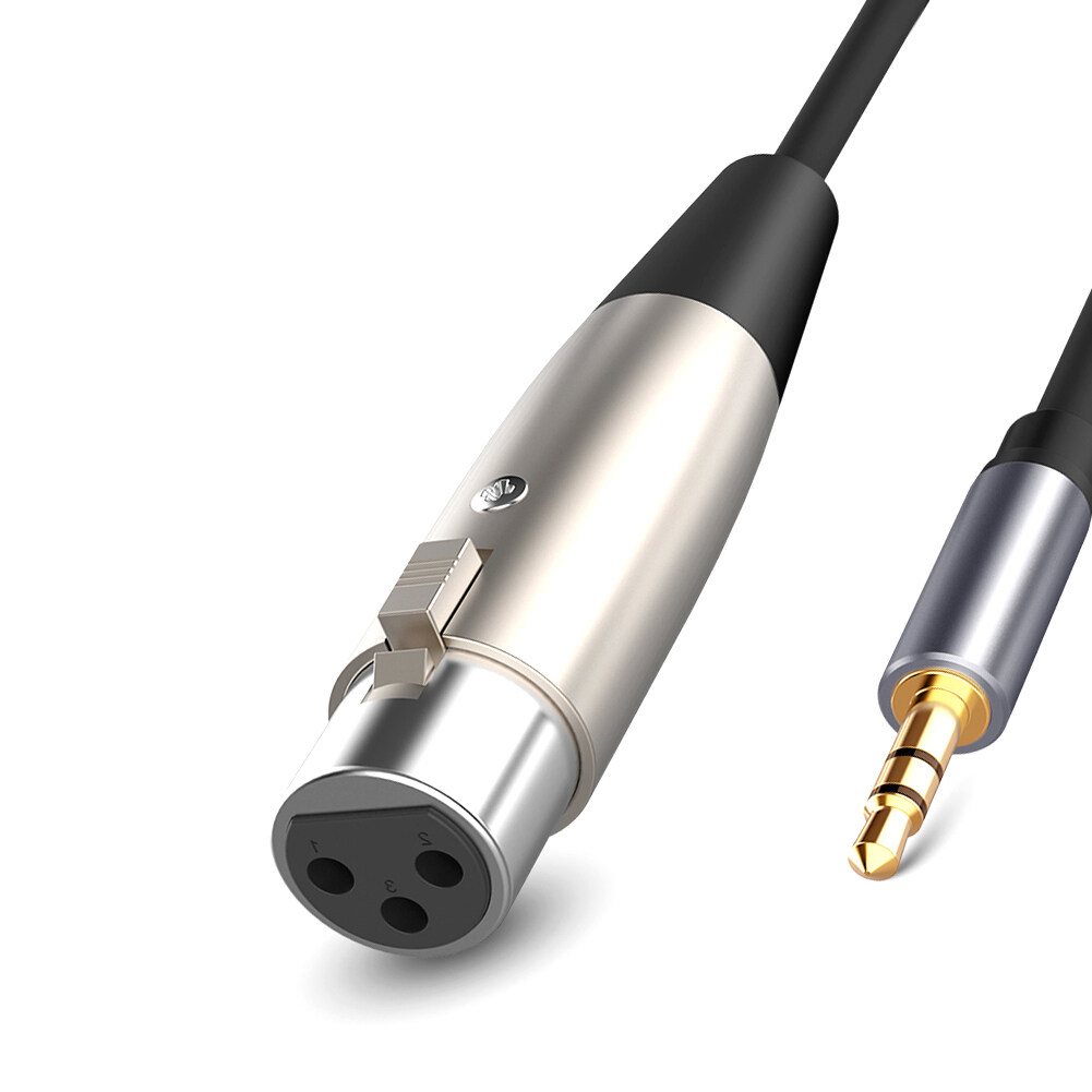 3.5mm Jack XLR 1.5m Male to Female Audio Extension Cable Headphone Splitter